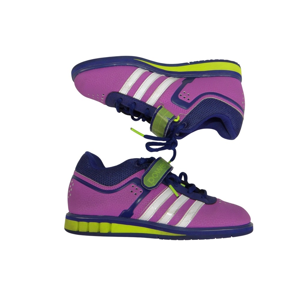 Adidas Powerlift 2.0 Weightlifting Shoes Purple Pink Lime Green B39860 Womens 5